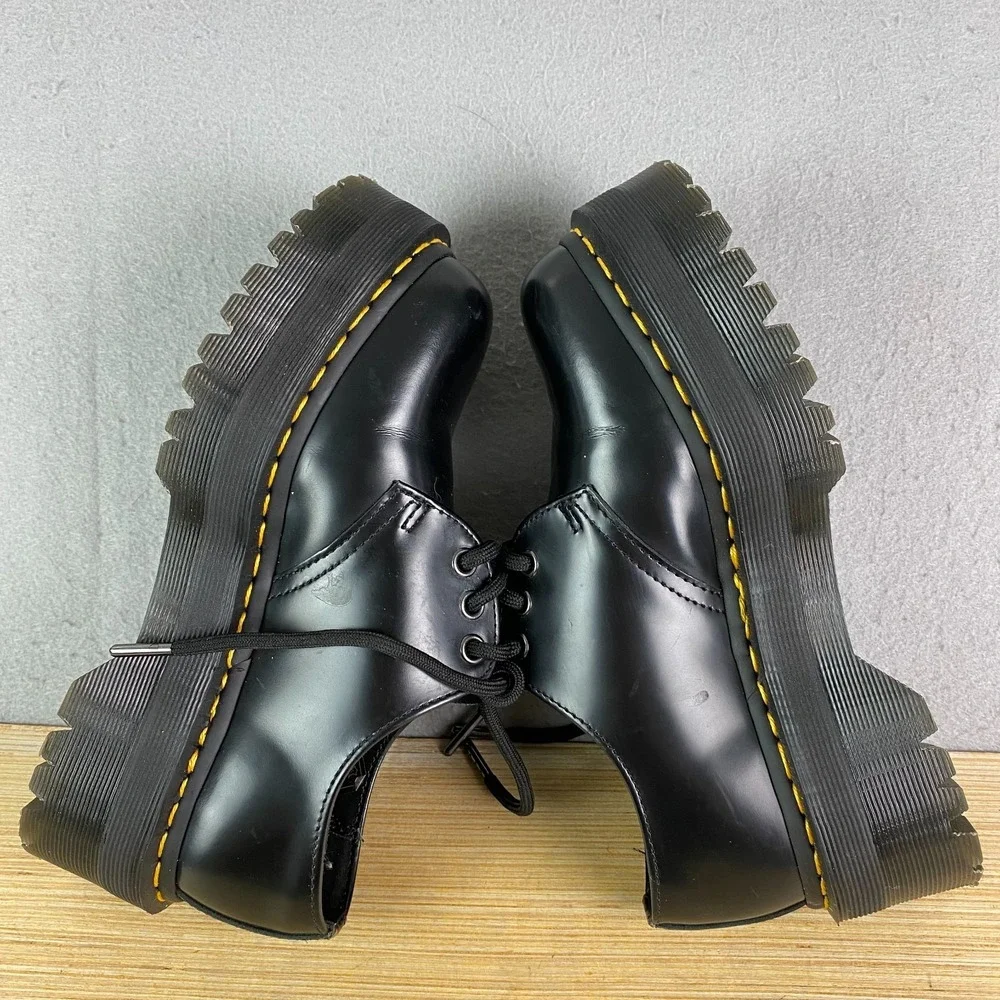 Dr Martens Oxford Shoes Womens US 6 1461 Quad Black Smooth Leather Platform